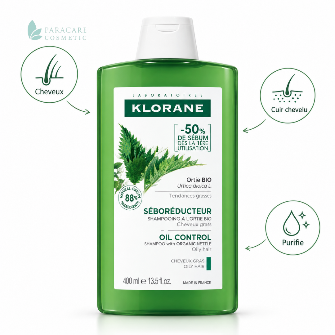 Klorane Ortie Shampooing Séborégulateur – 400 ml