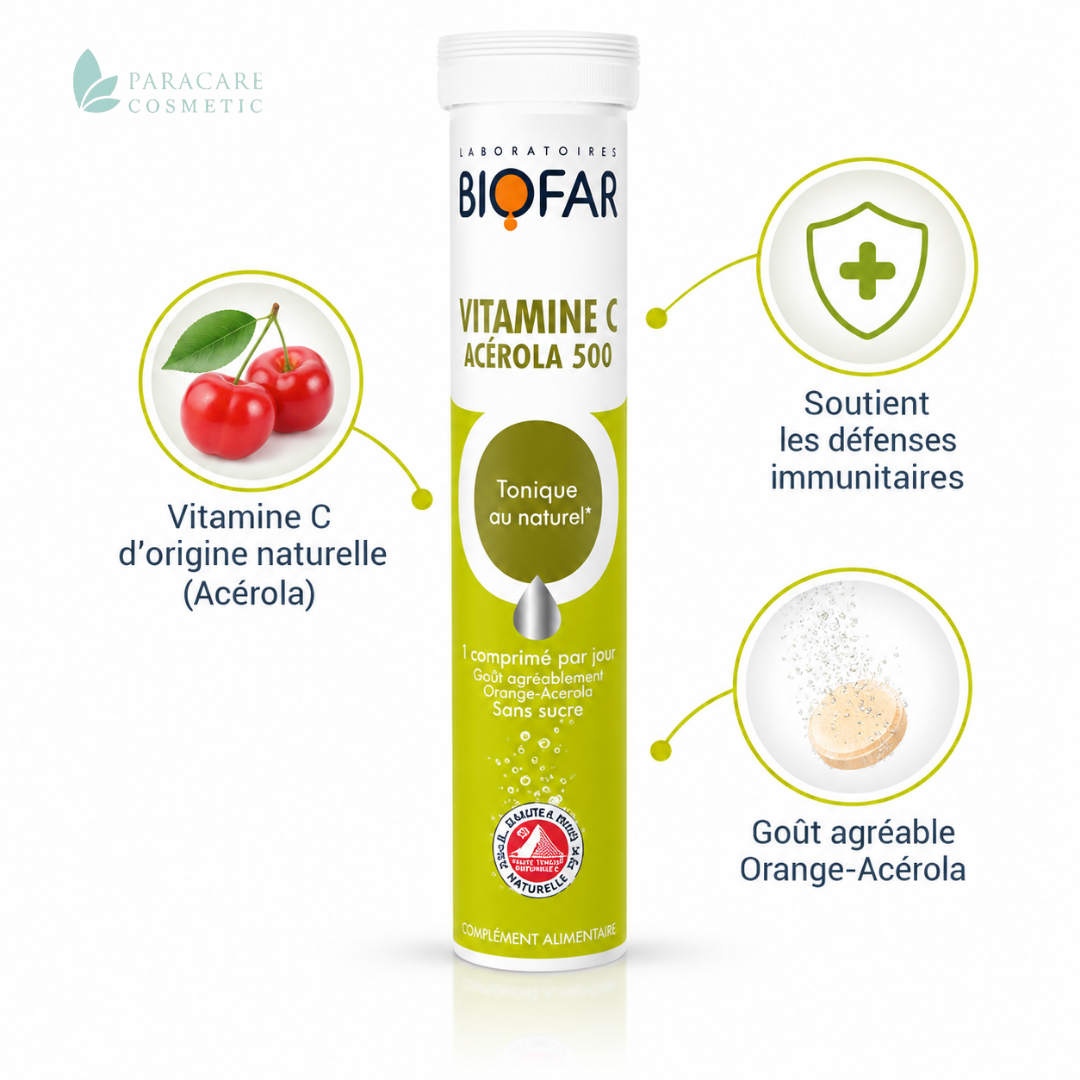 Biofar Co Vitamine C Acerola 500 mg 20 comprimés