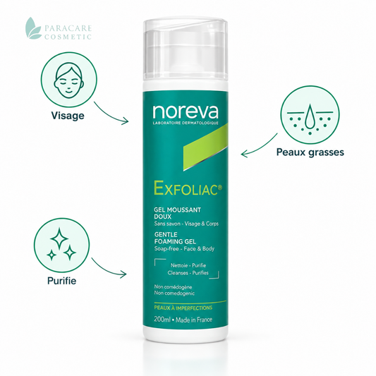 Noreva Exfoliac Gel Moussant Intensif Visage et Corps – 200 ml