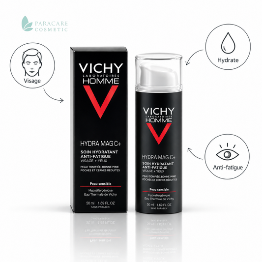 Vichy Homme Hydra Mag C + Soin Hydratant Anti-fatigue – 50 ml